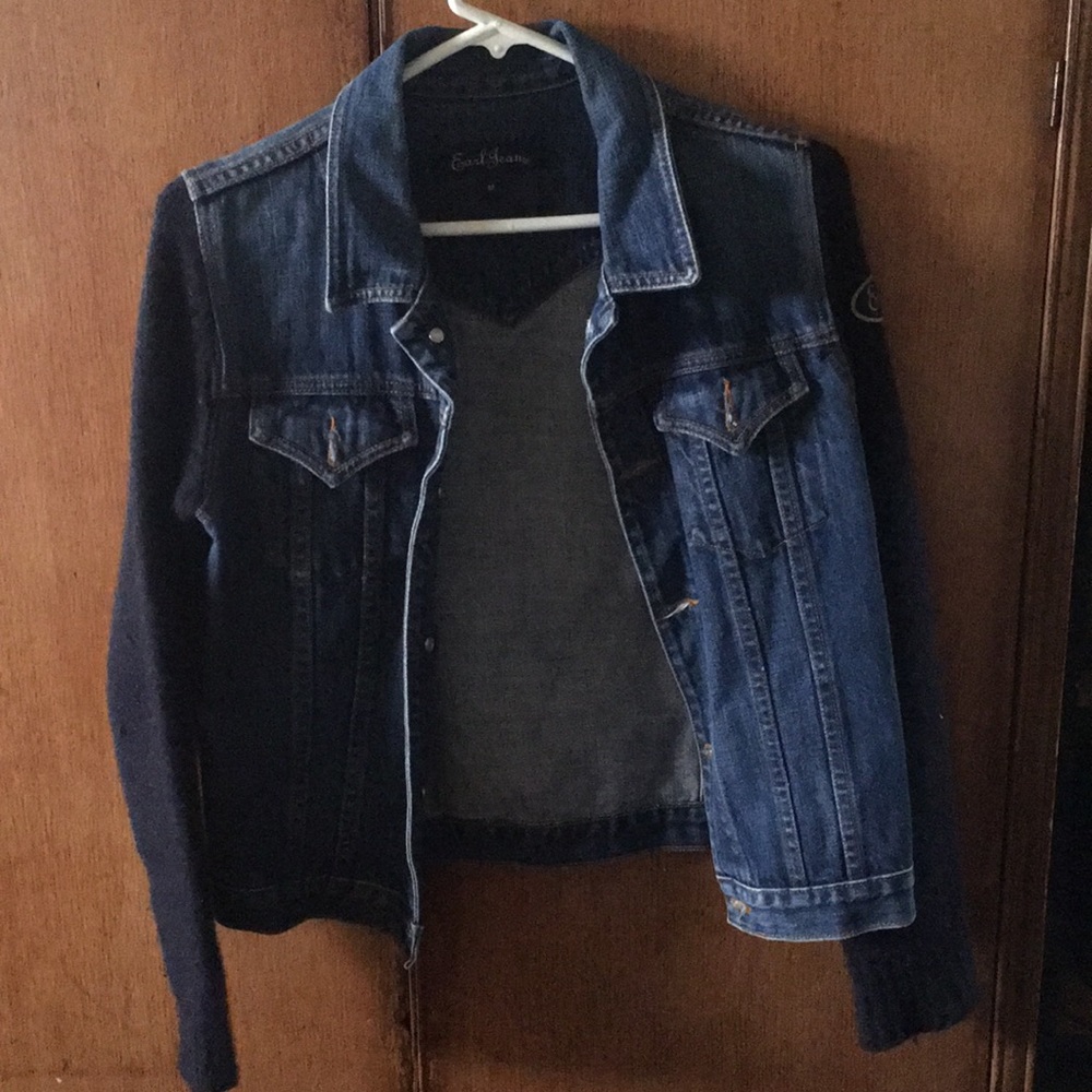 Earl denim jacket with wool sleeves